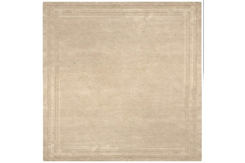 100% Wool Beige Lippa Plain Carved Indian Rug Design Handtufted in India with a 13mm pile Image 4