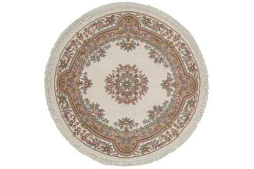 100% Wool Cream Mahal Indian Rug Design Handknotted in India with a 20 mm pile Image 5