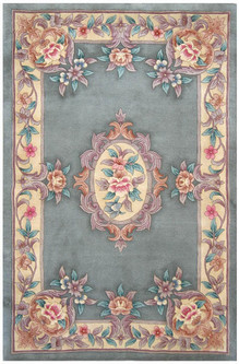 100% Wool Green Premier Superwashed Chinese Rug D.112 Handknotted in China with a 25mm pile Image 2