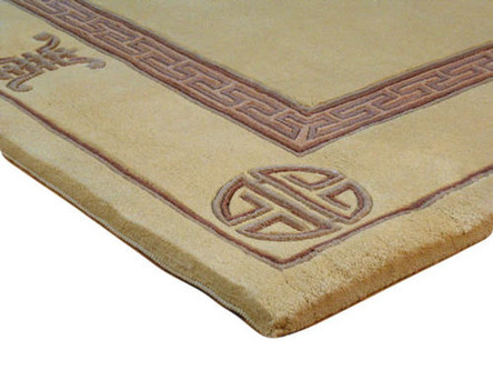 100% Wool Cream Premier Superwashed Chinese Rug Design Handknotted in China with a 25mm pile Image 3