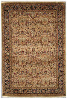 100% Wool Cream Very Fine Indo Persian Rug Design Handknotted in India with a 12mm pile Image 2