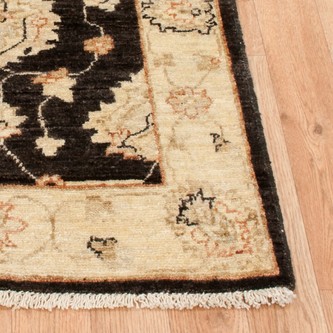 100% Wool Black Afghan Veg Dye Rug AVE007073 118x63 Handknotted in Afghanistan with a 5mm pile Image 2