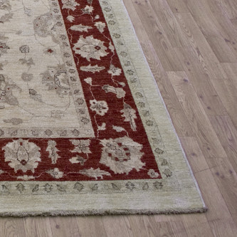 100% Wool Cream Afghan Veg Dye Rug AVE022081 269 x 185 Handknotted in Afghanistan with a 5mm pile Image 2