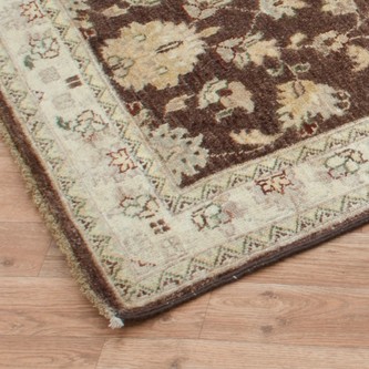 100% Wool Brown Afghan Veg Dye Rug AVE054053 577x81 Handknotted in Afghanistan with a 5mm pile Image 2