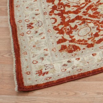 100% Wool Red Afghan Veg Dye Rug AVE054070 567x81 Handknotted in Afghanistan with a 5mm pile Image 2