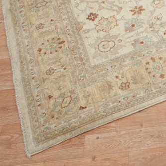 100% Wool Cream Afghan Veg Dye Rug AVE057096 457x151 Handknotted in Afghanistan with a 5mm pile Image 2