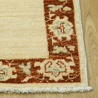 100% Wool Cream Plain Afghan Veg Dye Rug AVP004081 74 x 49 Handknotted in Afghanistan with a 5mm pile Image 2