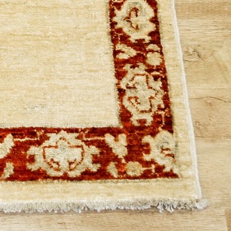 100% Wool Cream Afghan Plain Veg Rug AVP006082 85 x 57 Handknotted in Afghanistan with a 6mm pile Image 2