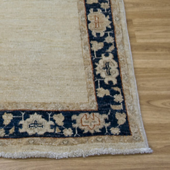 100% Wool Cream Afghan Plain Veg Rug AVP013084 1.54 x .93 Handknotted in Afghanistan with a 6mm pile Image 2
