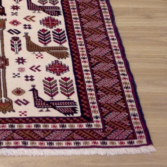 100% Wool Red Persian Belouch Rug PBE014000 1.50 x 1.00 Handknotted in Iran with a 18mm pile Image 2