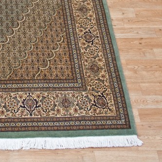 100% Wool Green Persian Mahi Tabriz Rug PMT023091 3.06 x 2.05 Handknotted in Iran with a 12mm pile Image 2