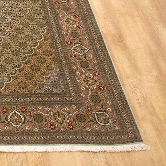 100% Wool Cream Persian Mahi Tabriz Rug PMT023094 291 x 200 Handknotted in Iran with a 12mm pile Image 2