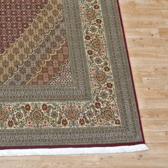 100% Wool Red Persian Mahi Tabriz Rug PMT027101 3.51 x 2.53 Handknotted in Iran with a 12mm pile Image 2