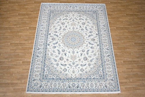 100% Wool Cream Persian Nain Rug PNA027F44 3.50 x 2.50 Handknotted in Iran with a 12mm pile