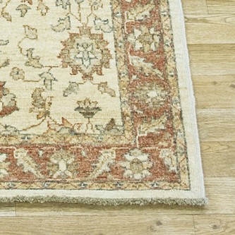100% Wool Cream Afghan Veg Dye Rug AVE044082 2.44 x .79 Handknotted in Afghanistan with a 6mm pile Image 2