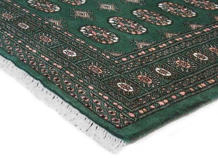 100% Wool Green Fine Pakistan Bokhara Rug Design Handknotted in Pakistan with a 10mm pile Image 3