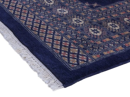 100% Wool Blue Fine Pakistan Bokhara Rug Design Handknotted in Pakistan with a 10mm pile Image 3