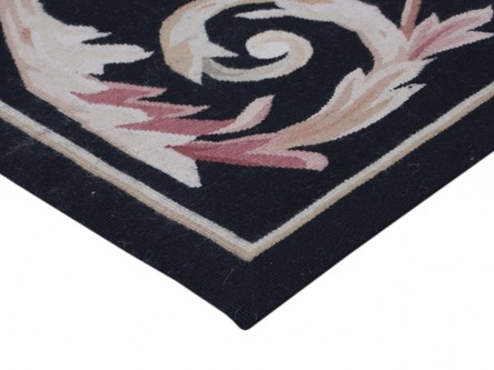 100% Wool Black Aubusson Rugs and Carpets Handmade in China with a 5mm pile Image 3
