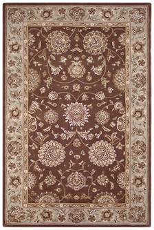 95% Wool / 5% Silk Brown Royal Yelmi Rug Design Handtufted in China with a 12mm pile Image 2