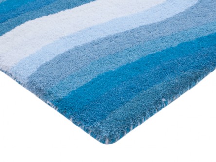 100% Wool Blue Ella Claire Vibrance Indian Rug Handmade in India with a 18mm pile Image 3