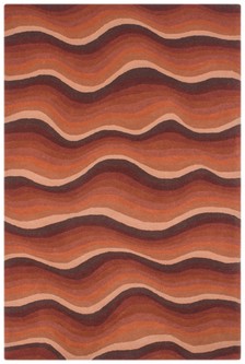 100% Wool Rust Ella Claire Vibrance Indian Rug Handmade in India with a 18mm pile Image 2