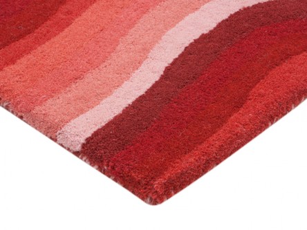 100% Wool Red Ella Claire Vibrance Indian Rug Handmade in India with a 18mm pile Image 3