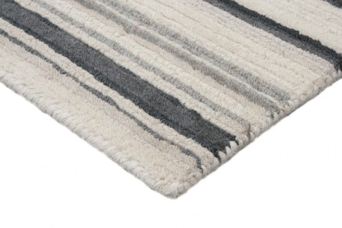 100% Wool Ella Claire Stripes Handknotted in India with a 15mm pile Image 4