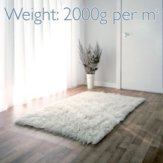 100% Wool Cream Flokati SuperPlus Rug Handknotted in Greece with a 35mm pile