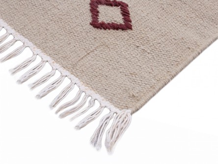 Wool woven onto Cotton Multi Indian Kelim Rug Handmade in India with a 5mm pile Image 4