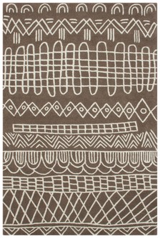 100% WOOL Brown Moroccan Style Tribal Rug Handmade in India with a pile Image 2