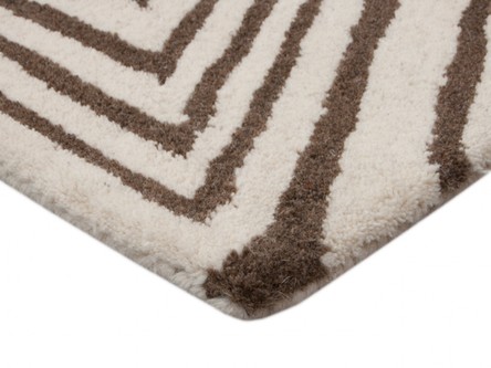 100% WOOL Cream Moroccan Style Tribal Rug Handmade in India with a pile Image 3