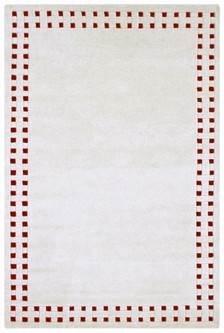 100% Wool Cream Indian Mahal Basket Weave Design Handmade in India with a 18mm pile Image 2