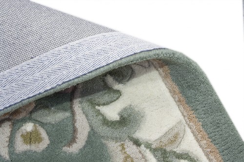 100% Wool Green Emperor Indian Rug Design HPR002 newspaper offer Handmade in India with a 15mm pile Image 3