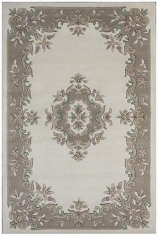 100% Wool Cream Emperor Indian Rug Design HPR004 newspaper offer Handmade in India with a 15mm pile