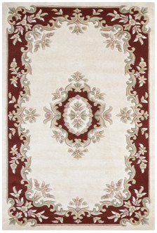 100% Wool Cream Emperor Indian Rug Design HPR015 newspaper offer Handmade in India with a 15mm pile