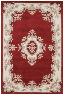 100% Wool Red Emperor Indian Rug Design HPR016 newspaper offer Handmade in India with a 15mm pile