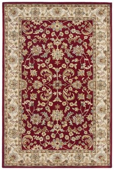 100% Wool Red Indo Keshan Rug Design Handmade in India with a 15mm pile Image 2