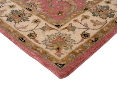 100% Wool Rose Indo Keshan Rug Design Handmade in India with a 15mm pile Image 3