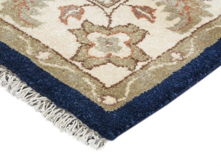 100% Wool Blue Indian Ziegler Rug Design Handmade in India with a 18mm pile Image 3