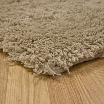 100% Wool Beige Lippa Handmade Woollen Shaggy Rug Handwoven in India with a 40mm pile Image 2