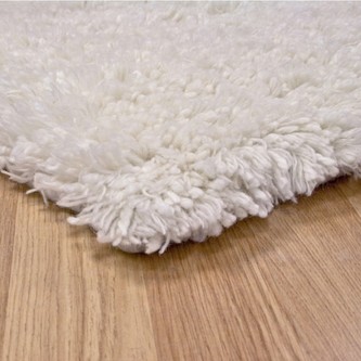 100% Wool Cream Lippa Handmade Woollen Shaggy Rug Handwoven in India with a 40mm pile Image 2
