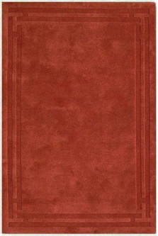 100% Wool Rust Lippa Plain Carved Indian Rug Design Handtufted in India with a 13mm pile Image 3