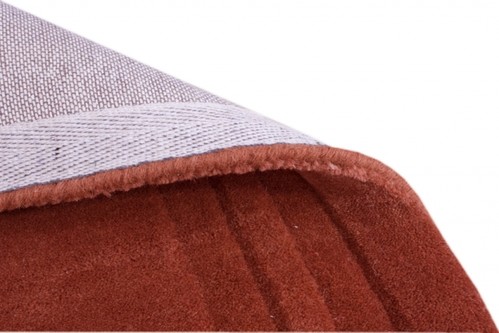 100% Wool Rust Lippa Plain Carved Indian Rug Design Handtufted in India with a 13mm pile Image 5