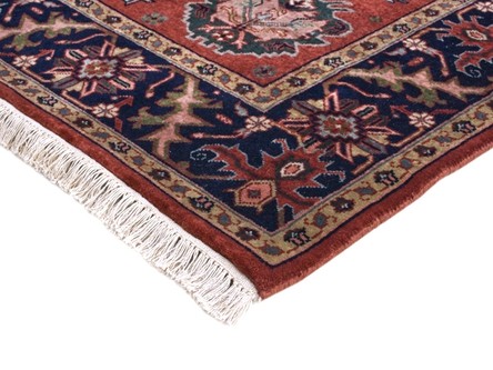 100% Wool Rust Indo Persian Shervan Rug Design Handknotted in India with a 15mm pile Image 3
