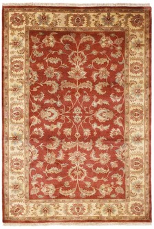 100% Wool Rust Indo Persian Keshan Rug Design Handknotted in India with a 15mm pile Image 2