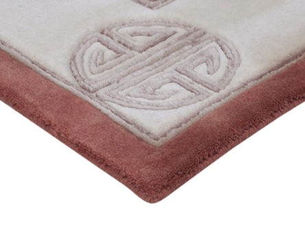 100% Wool Rust Fu Shou Super Washed Rug Handknotted in India with a 18mm pile Image 3