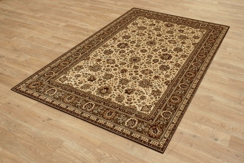 100% Wool Cream Kashmir Woven Rug Design Machine Woven T5 Grade in Belgium with a 10mm pile