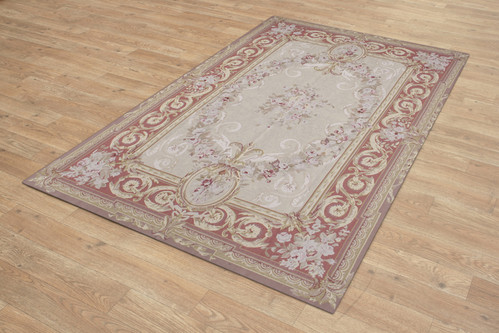 100% Wool Gold Aubusson Rugs and Carpets Handmade in China with a 5mm pile