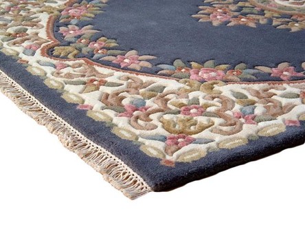 100% Wool Grey Mahal Indian Rug Design Handknotted in India with a 20 mm pile Image 3