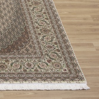 100% Wool Cream Persian Mahi Tabriz Rug PMT093MFC 208 x 197 Handknotted in Iran with a 12mm pile Image 2